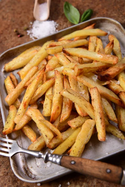 Läcker Hemlagad Potatis Pommes Frites — Stockfoto