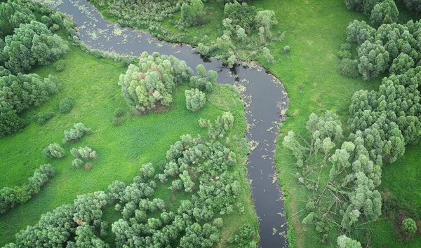 Widok Lotu Ptaka Krajobraz Naturalny Rzeki — Zdjęcie stockowe