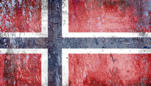 古いグランジぼろぼろノルウェー国旗 — ストック写真
