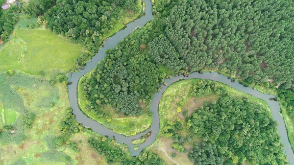 Vista Aerea Bellissimo Fiume Naturale — Foto Stock