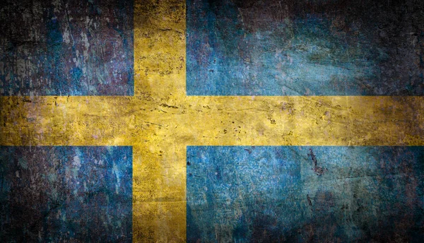 Старый Гранж Шведский Флаг — стоковое фото