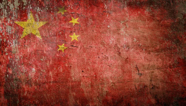 Antiguo Grunge Bandera China Vista Cerca — Foto de Stock