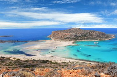 güzel gün batımı balos lagün, Crete, Yunanistan