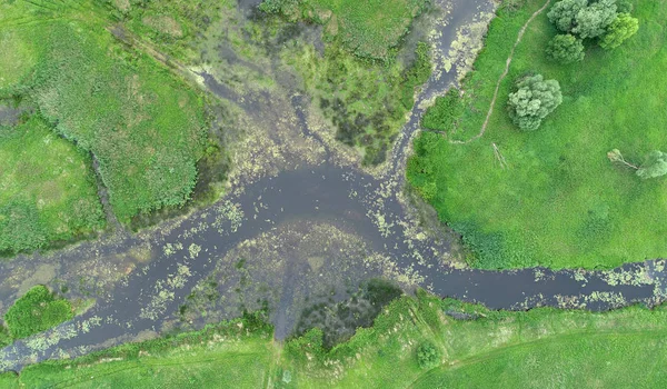 Vista Aérea Del Paisaje Natural Del Río — Foto de Stock