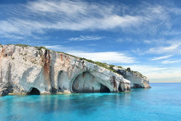 Cuevas Azules Isla Zakynthos Grecia — Foto de Stock