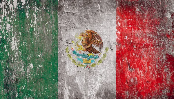 Old Weathered Grunge Mexican Flag — Stock Photo, Image