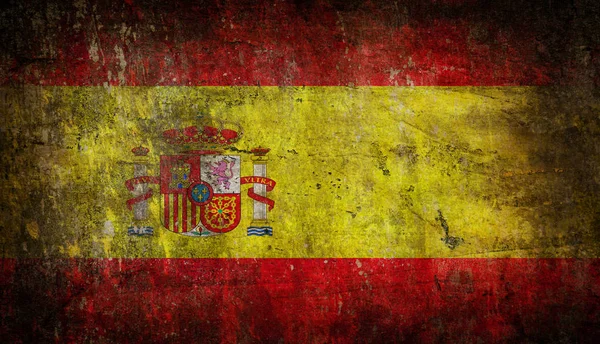 Old Shabby Grunge Spain Flag — Stock Photo, Image