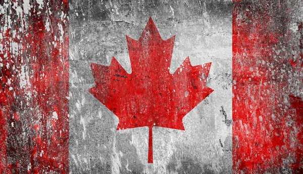 旧破旧的粗野加拿大国旗 — 图库照片