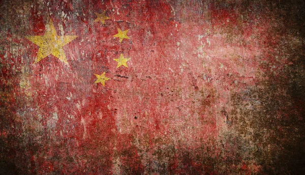 Antiguo Grunge Bandera China Vista Cerca — Foto de Stock