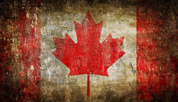 Gammal Shabby Grunge Kanada Flagga — Stockfoto