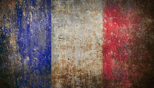 Oude Shabby Grunge Frankrijk Vlag — Stockfoto