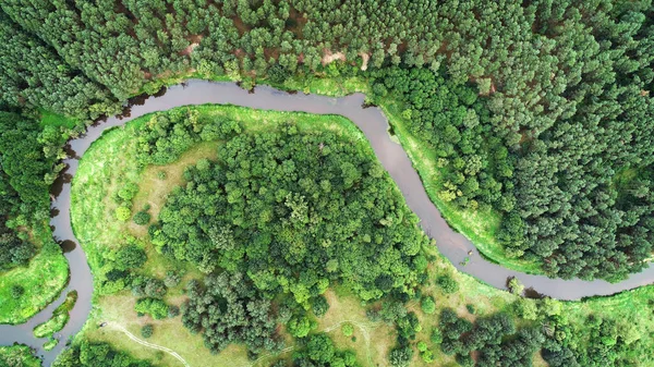 Aerial View Natural River Landscape — Stock Photo, Image