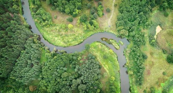 Aerial view of beautiful natural river