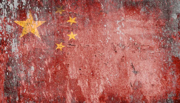 Antiguo Grunge Bandera China Vista Cerca — Foto de Stock