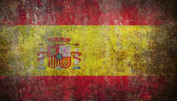 Old Shabby Grunge Spain Flag — Stock Photo, Image