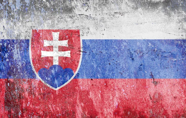 Oude Grunge Slowakije Vlag — Stockfoto
