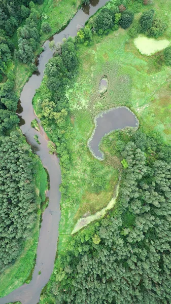 Vista Aérea Del Hermoso Río Natural — Foto de Stock