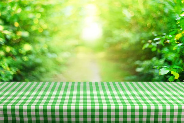 Empty Checkered Table Background — Stock Photo, Image