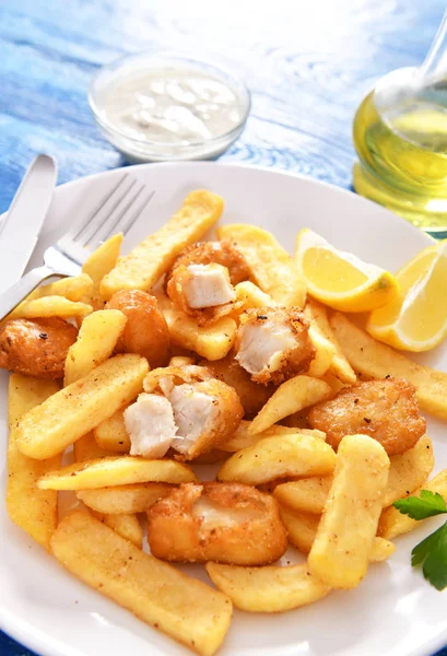 Fish Chips Traditionele Engels Fastfood — Stockfoto