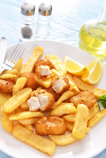 Fish Chips Traditionella Engelska Snabbmat — Stockfoto