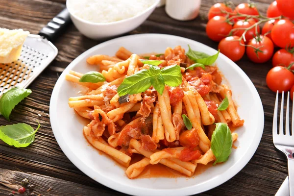 Pastas Estilo Italiano Con Salsa Tomate —  Fotos de Stock