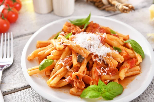 Pastas Estilo Italiano Con Salsa Tomate —  Fotos de Stock