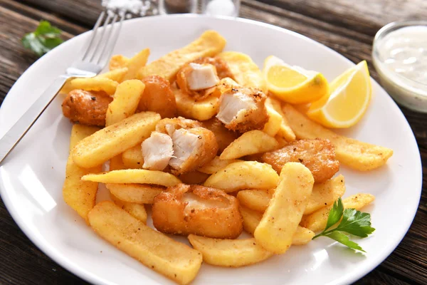 Fish Chips Traditionella Engelska Snabbmat — Stockfoto