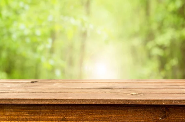 Leerer Hölzerner Tisch Hintergrund — Stockfoto