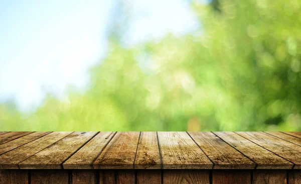 Lege Houten Tafel Achtergrond — Stockfoto