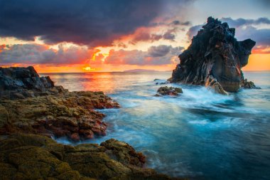 Madeira Adası'nda güzel gün batımı