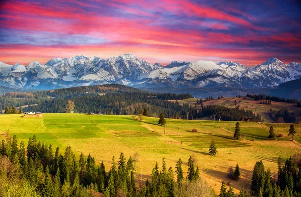 Polish Mountains Tatry Sunset — Stock Photo, Image