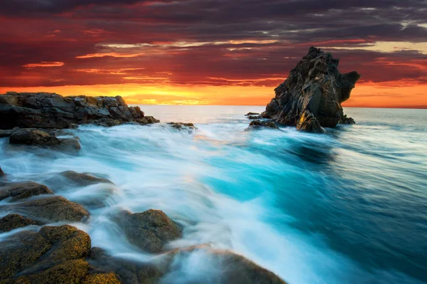 Belo Pôr Sol Ilha Madeira — Fotografia de Stock