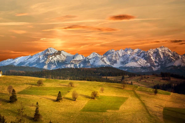Polish Mountains Tatry Sunset — Stock Photo, Image