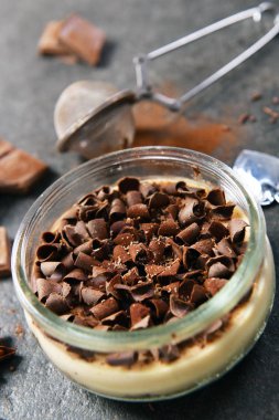 Lezzetli çikolata tatlı yakın çekim