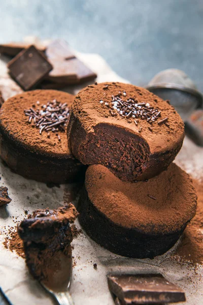 Deliciosos Postres Chocolate Cerca — Foto de Stock