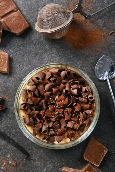 Délicieux Dessert Chocolat Gros Plan — Photo