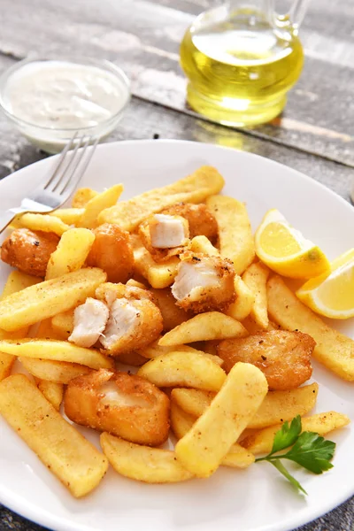 Fish Chips Traditionella Engelska Snabbmat — Stockfoto