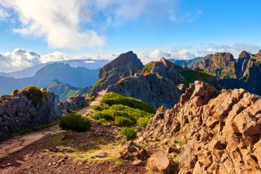 Landscape of Madeira island mountains clipart