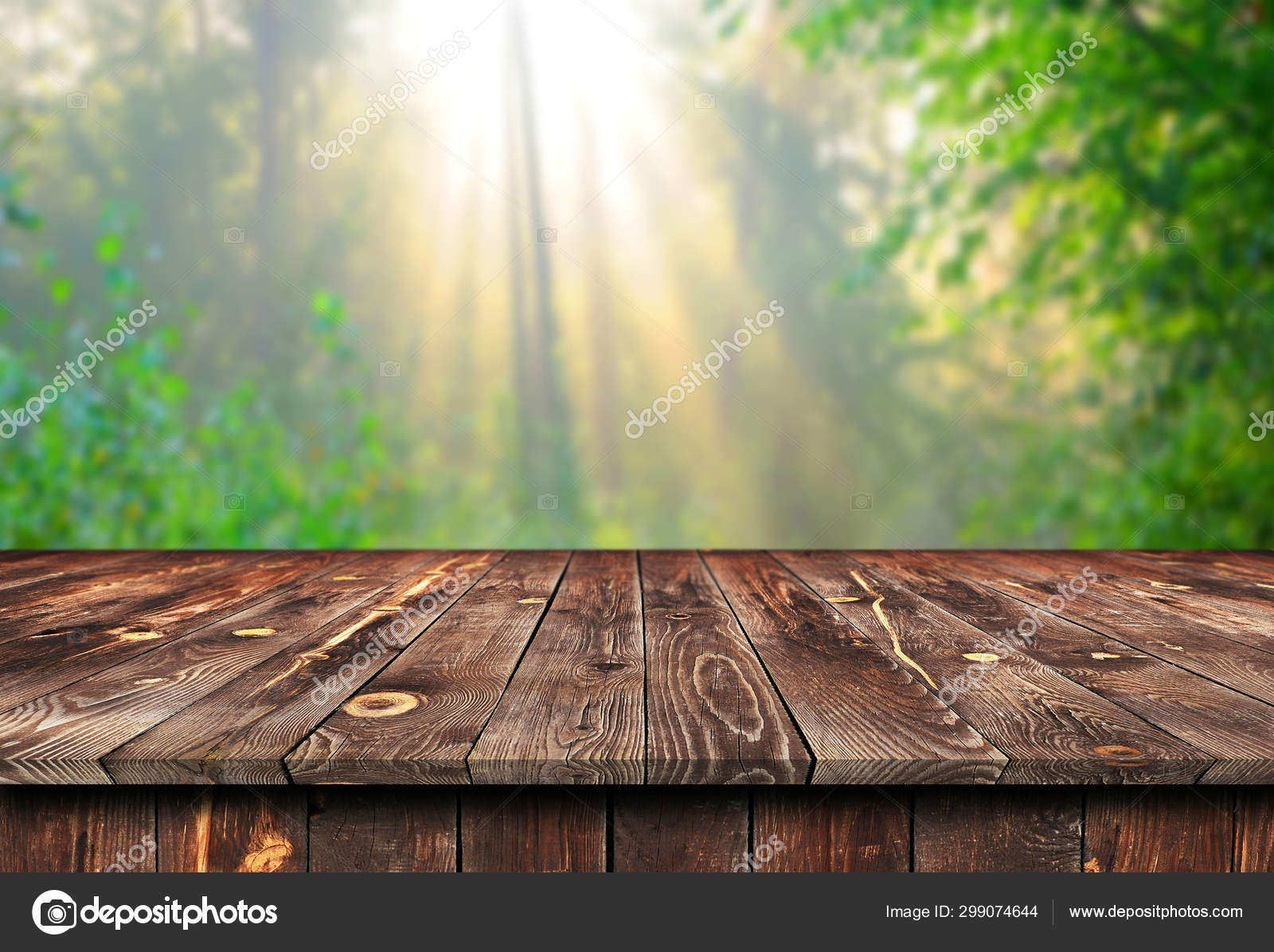 Empty wooden table background Stock Photo by ©kwasny222 299074644