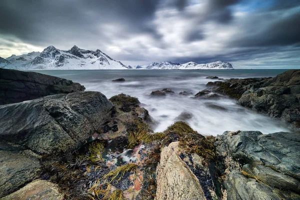 ノルウェーロフォテンスの冬の風景 — ストック写真