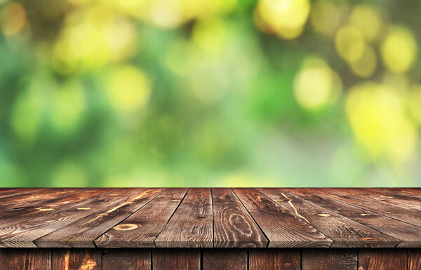 Empty wooden table background