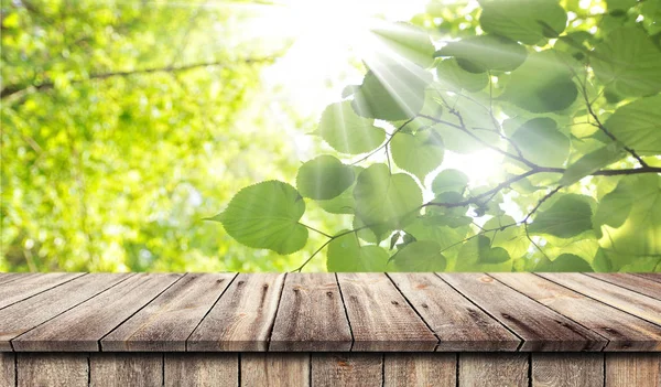 Leerer hölzerner Tisch Hintergrund — Stockfoto