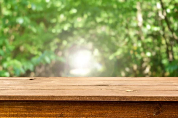 Leerer hölzerner Tisch Hintergrund — Stockfoto