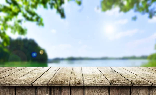 Empty wooden table background — Stock Photo, Image