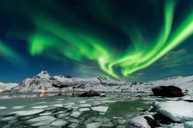 Aurora borealis manzara
