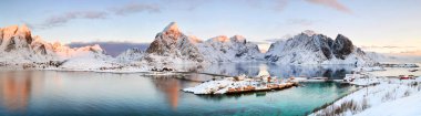 Norveç'te güzel sabah - lofotens - Sakrisoy panorama