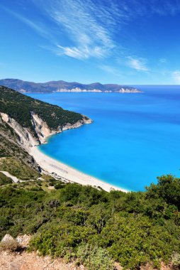 Yunanistan 'ın Kefalonia adasındaki ünlü sahil Mirtoları