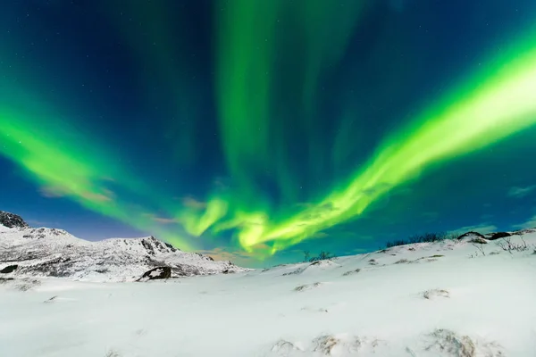 Aurora borealis landskap — Stockfoto