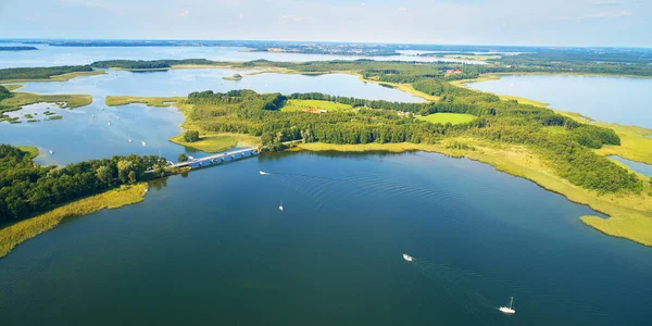Paisaje aéreo desde el distrito del lago Drone-Masuria en Polonia — Foto de Stock
