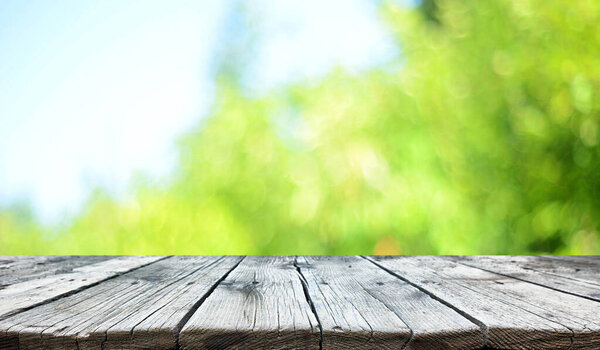 Empty old wooden table background 